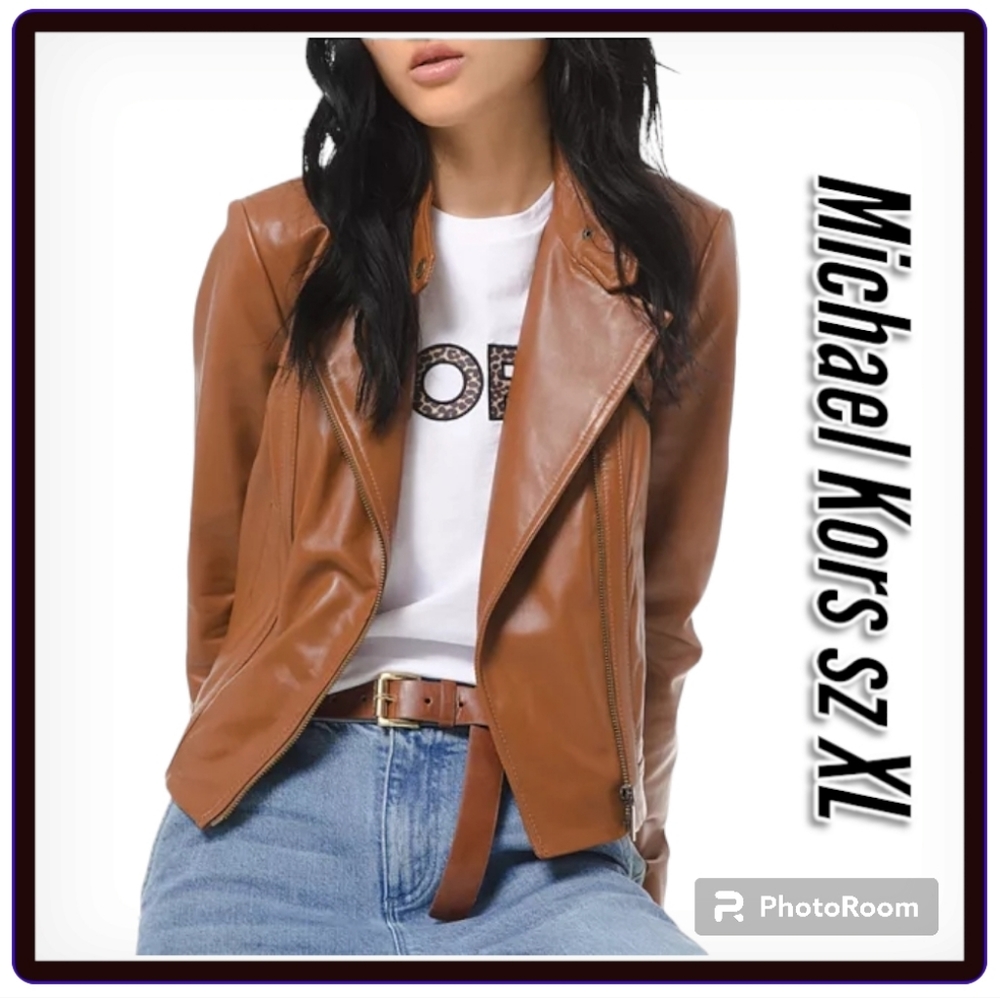 MICHAEL Michael Kors Brown Leather Jacket